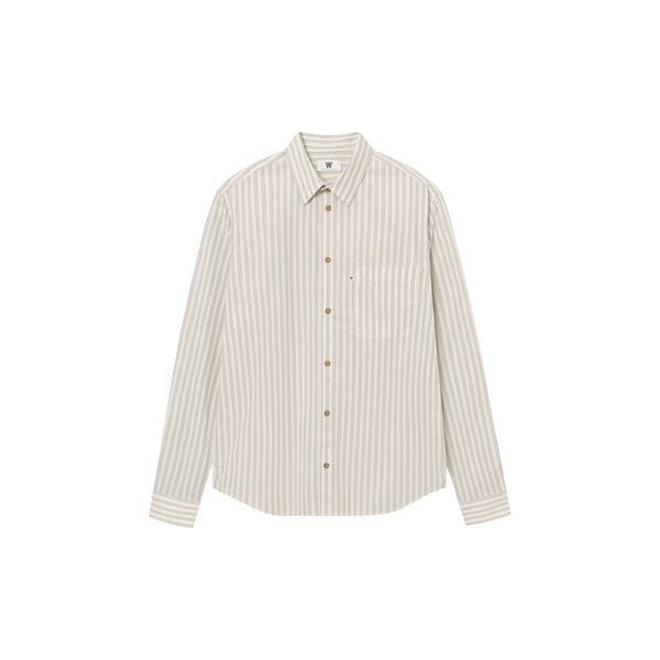 WWAdrian shirt, silver birch stripe, Wood Wood