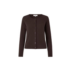 Uld & kashmir cardigan, black brown, Rosemunde