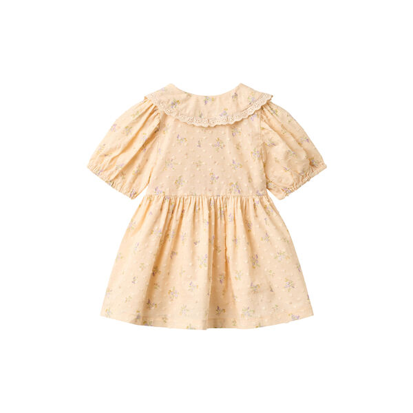 Dress S/S Adele, barely apricot flowers, Wheat