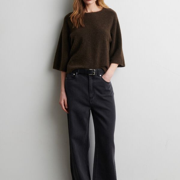 Gabby Knit SS O-Neck, demitasse, Second Female
