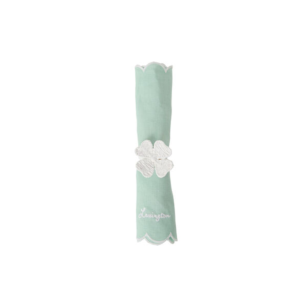 Four-Leaf Clover Napkin Ring, white, Lexington