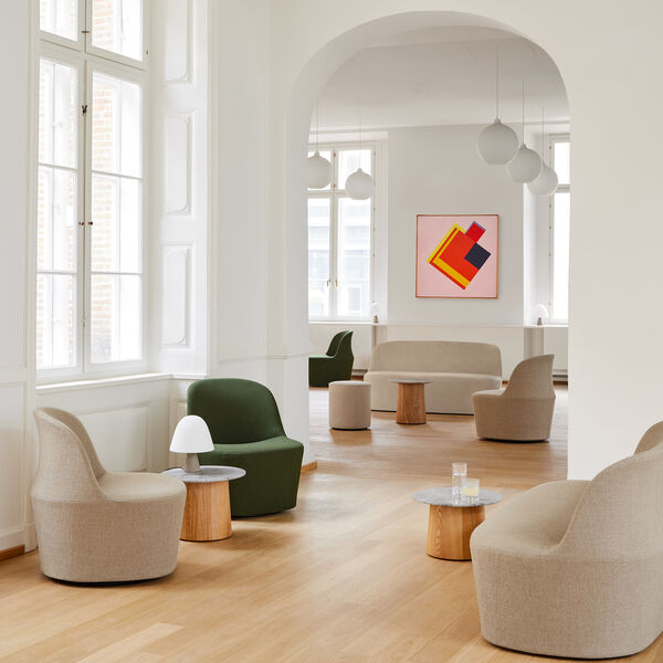 Niveau sofabord &Oslash; 45 cm, Tundra Grey/oiled ash, Fredericia Furniture