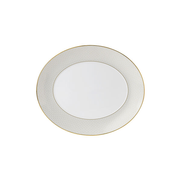 Gio Gold Oval Platter &Oslash; 33,2 cm, Gold/white, Wedgwood