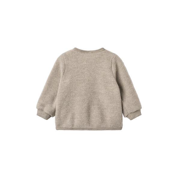 Wool Fleece Cardigan Kari, khaki melange Wool Fleece Cardigan Kari, khaki melange, Wheat