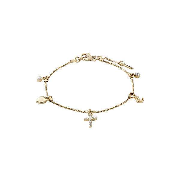 ANET Crystal Armbånd, gold plated, Pilgrim