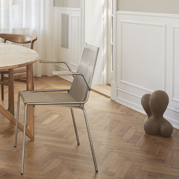 Noel Armrest Chair, steel/nature linen Noel Armrest Chair, steel/nature linen, Thorup Copenhagen