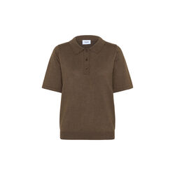 MilaSZ Polo SS Pullover, fondue fudge melange, Saint Tropez