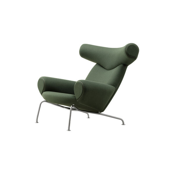 Wegner Ox Chair |  Olive| L&aelig;nestol + Ottoman, Fredericia Furniture