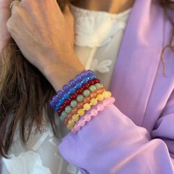 Jasmine small armb&aring;nd, coral, Nuni Copenhagen