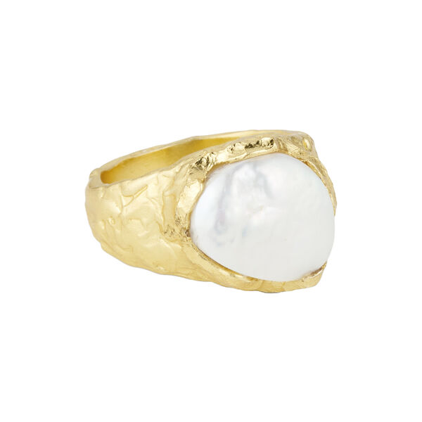 Adeline ring med perle, forgyldt, Pure by Nat