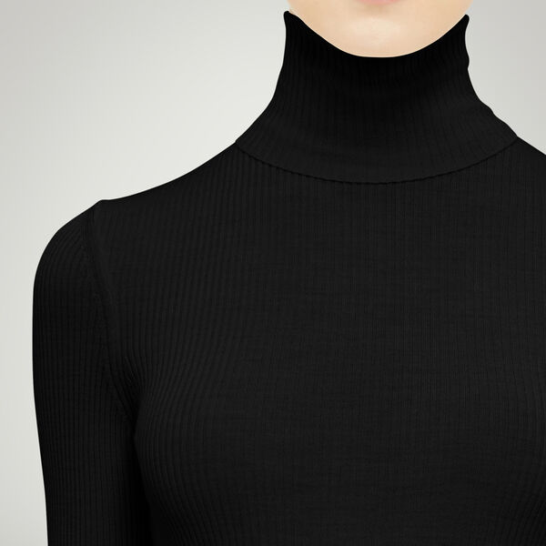 Merino Fine Rib Top Long Sleeve, black, Wolford