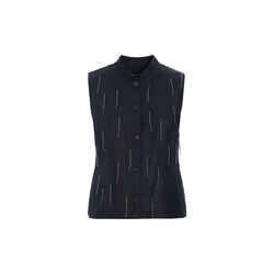 Airy linen vest med perler, black, BITTE KAI RAND