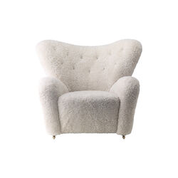 The Tired Man Lounge Chair & Ottoman, dark stained oak/moonlight, Audo Copenhagen