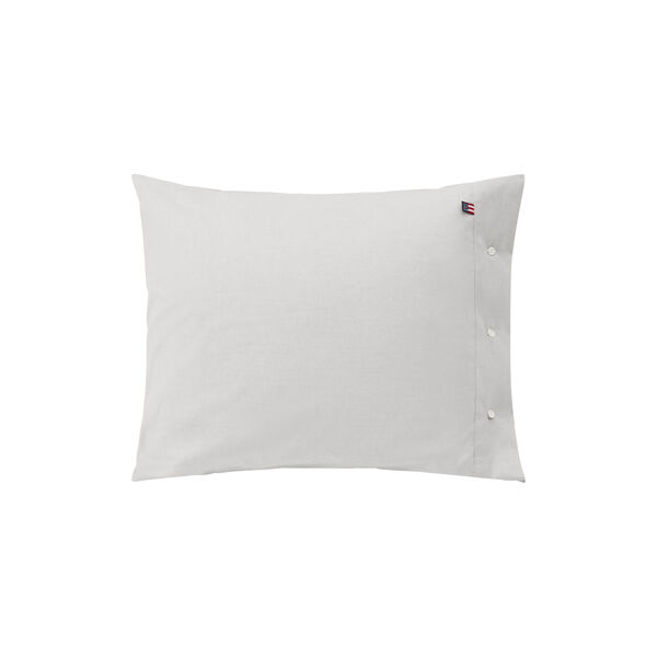 Icons Pin Point Gray Cotton Pillowcase, gray, Lexington