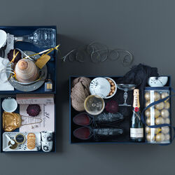 Sort Mega Riflet skål 47 cl, Royal Copenhagen