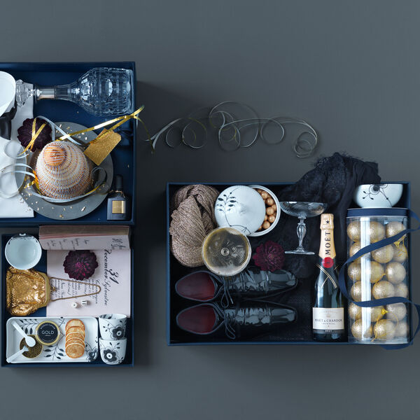 Sort Mega Riflet skål 47 cl, Royal Copenhagen