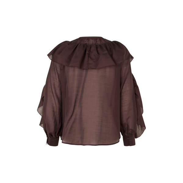 Fria Frill Blouse, chocolate plum, Second Female