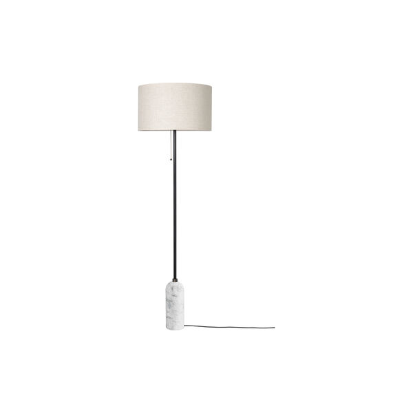 Gravity Floor Lamp, white marble/canvas, GUBI