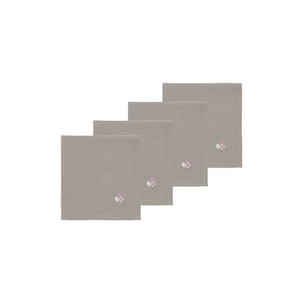 Christmas Hearts Embroidery stofservietter, rose, Södahl