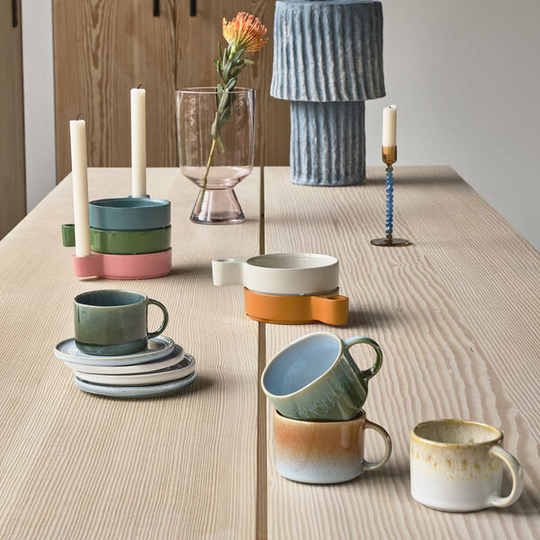 Styles krus med hank 2 stk., blå/amber, Villa Collection