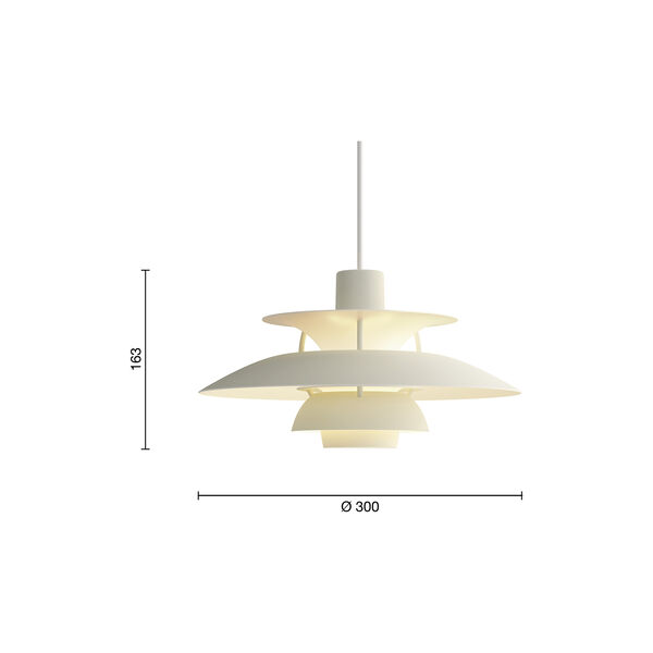 PH 5 Mini Monochrome pendel, monochrome pale pewter, Louis Poulsen
