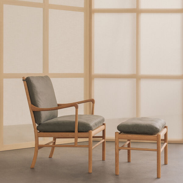 OW149F Footstool, Jade 20368, Carl Hansen & Søn