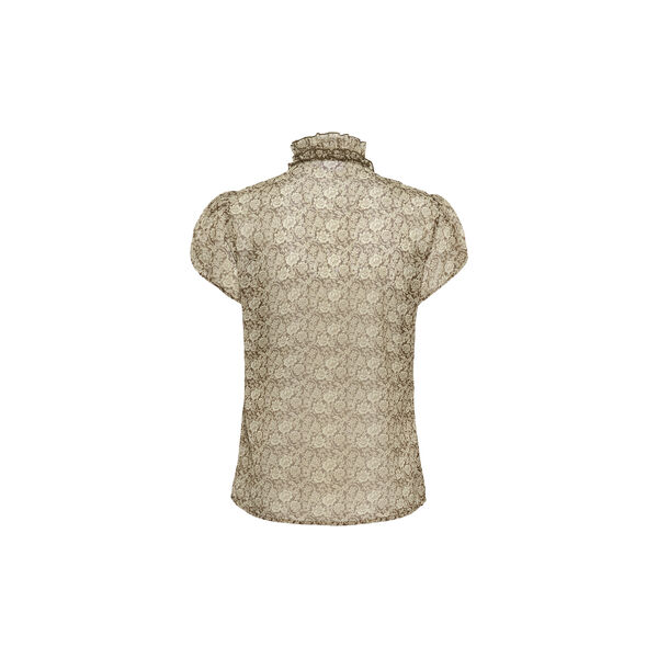 LiljaSZ Crinkle SS Shirt, dark earth flower paper, Saint Tropez