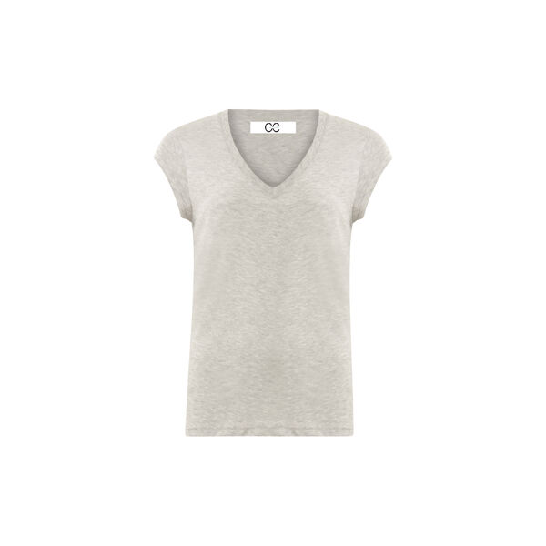 CC Heart Basic V-neck T-shirt, light grey melange CC Heart Basic V-neck T-shirt, light grey melange, Coster Copenhagen