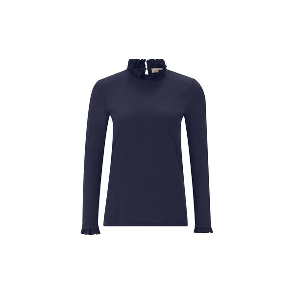 Organic Slub Frill Longsleeve, deep blue, Rich & Royal