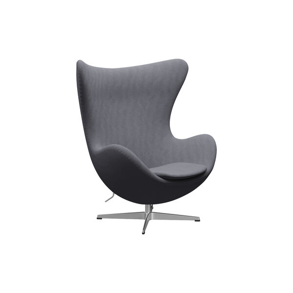 &AElig;gget&trade; 3316 loungestol, Christianshavn 1171 light grey/satin brushed aluminium, Fritz Hansen