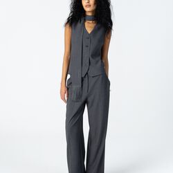 Vest with knit back, asphalt grey, Coster Copenhagen