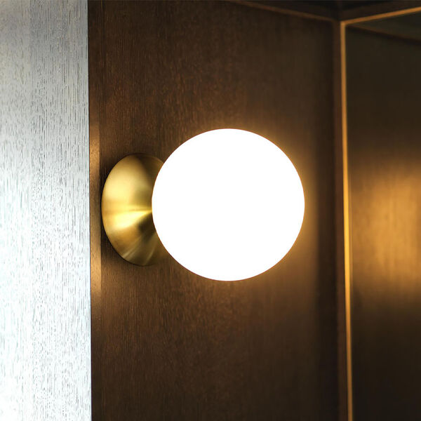 Lord 1 Ceiling/Wall Lamp, brass/opal, Rubn