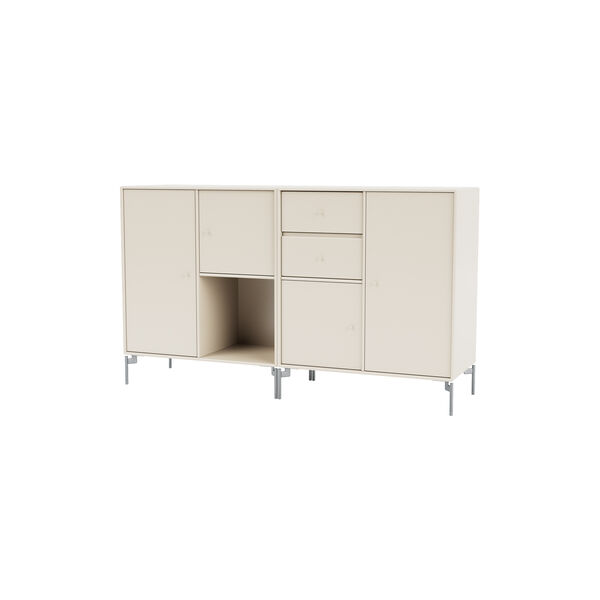 COUPLE bred sk&aelig;nk med ben i krom, 158 oat, Montana Furniture