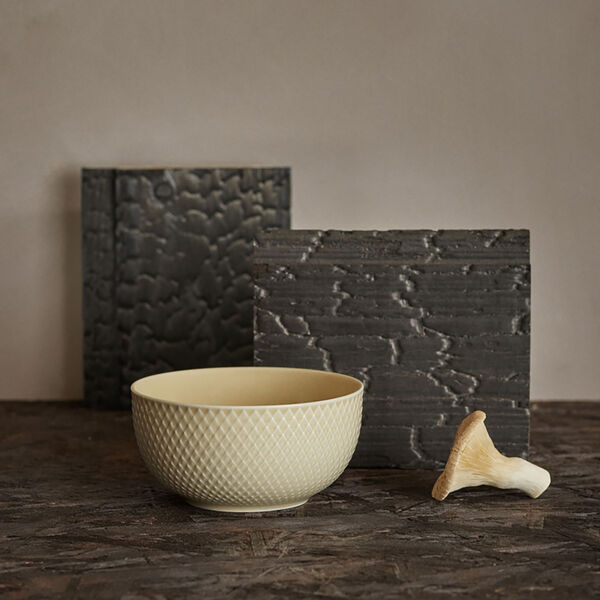 Rhombe Earth Sk&aring;l, marble, Lyngby Porcel&aelig;n