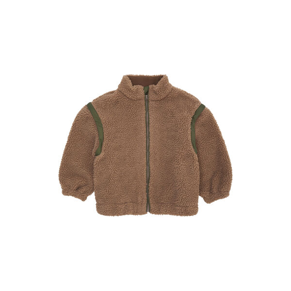 Teddy Jacket w. Removable Sleeves, natural/green comb., Copenhagen Colors Organics