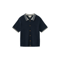 Knitted Pattern Shirt w. Contrast, Copenhagen Colors Organics