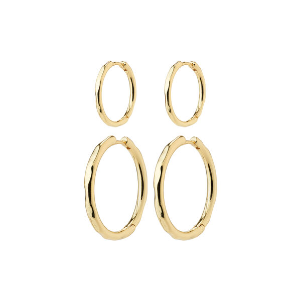 EVE Hoops 2-i-1 sæt, gold plated, Pilgrim
