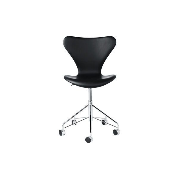 Serie 7™ 3117 fuldpolstret drejestol, Soft sort, Fritz Hansen