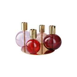 Bubble 4-armet lysestage, pink/r&oslash;d, Holmegaard