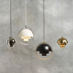 Multi-Lite Pendant, soft black semi matt/brass, GUBI