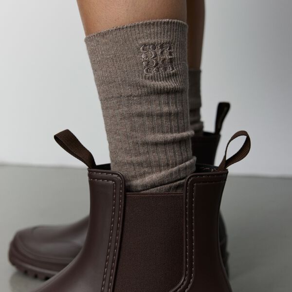 BEATHASW KNEE SOCK x 2, camel melange, Sofie Schnoor