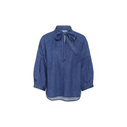 SassiPW Shirt l/s, medium dark blue denim, Part Two