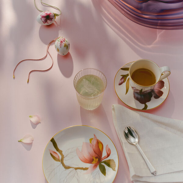 Flora h&oslash;jhankskop med underkop stedmoderblomst 27 cl, Royal Copenhagen