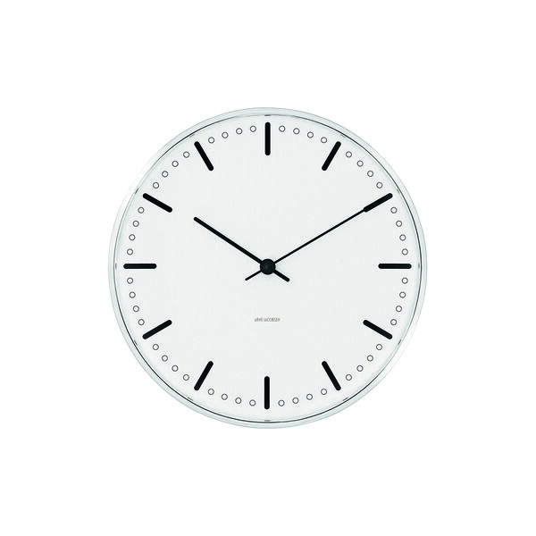 City Hall V&aelig;gur Medium, hvid, Arne Jacobsen Clocks