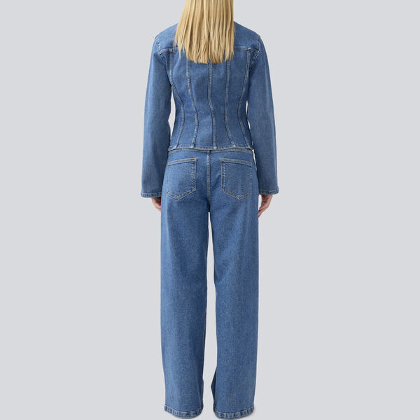 IsoldeMD solid pants, distressed blue, Modström