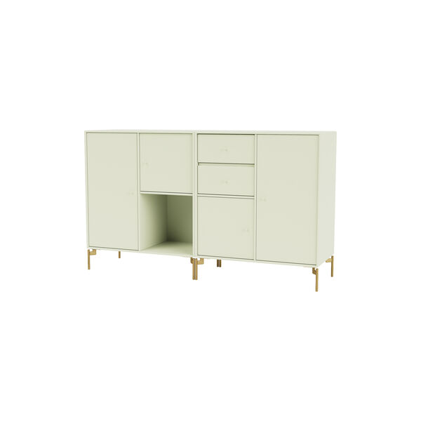 COUPLE bred sk&aelig;nk med ben i messing, 140 pomelo, Montana Furniture