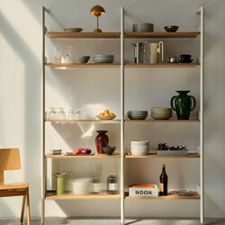 Rombe IF1 & IF6 Shelving System Configuration C, alabaster/oak Rombe IF1 & IF6 Shelving System Configuration C, alabaster/oak, &Tradition