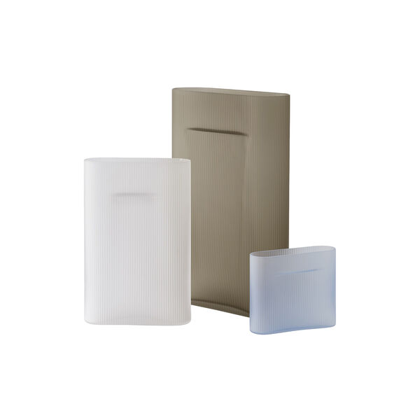 Ridge Vase, taupe/frosted glass, Muuto