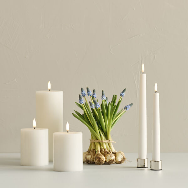 LED Pillar Candle 10 cm, nordic white LED Pillar Candle 10 cm, nordic white, Uyuni Lighting