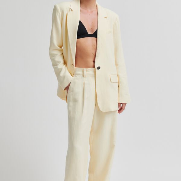 Lino Classic Trousers, alabaster gleam, Second Female